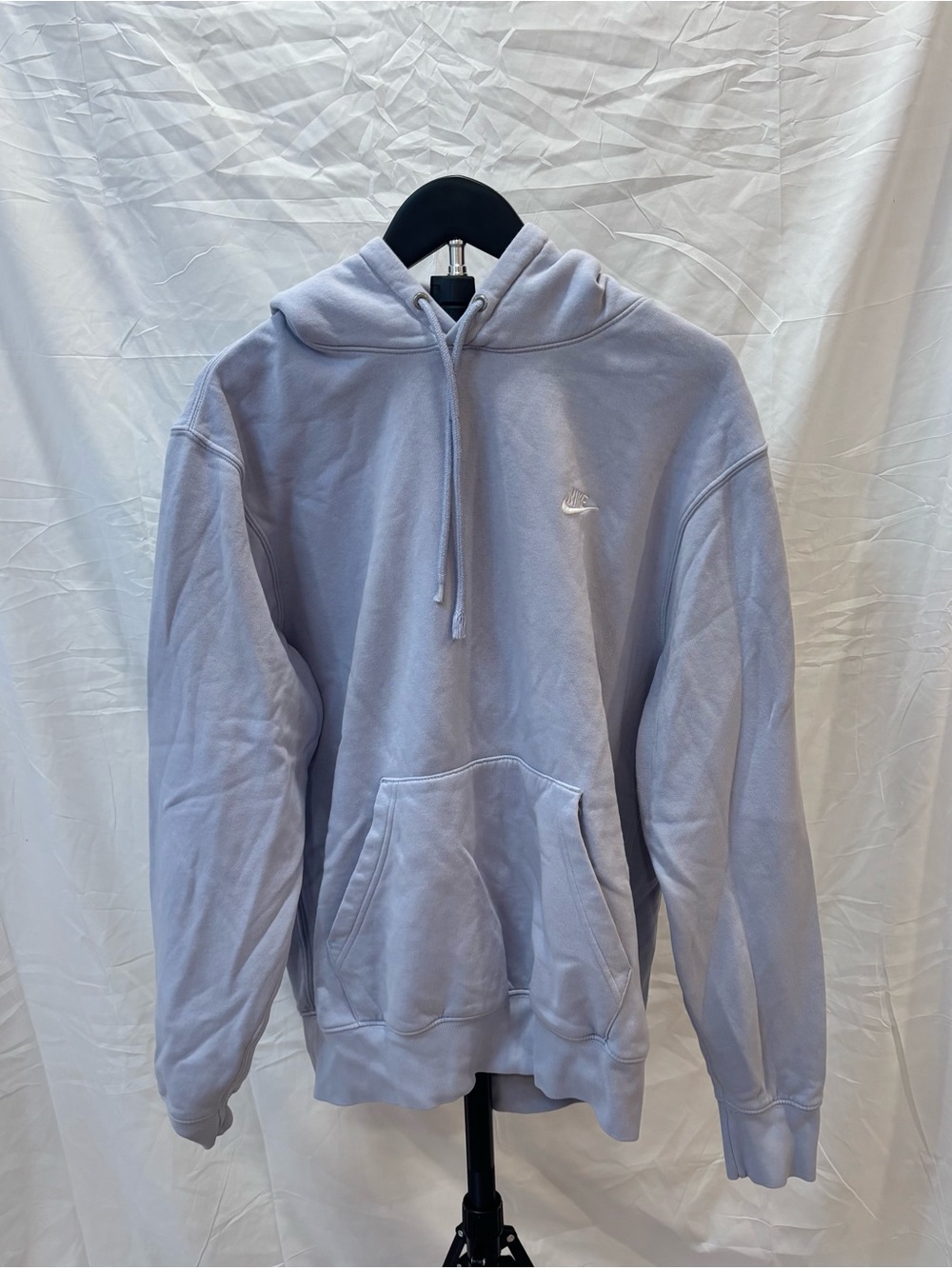 Nike Light Blue Embroidered Logo Pullover Hoodie – Medium